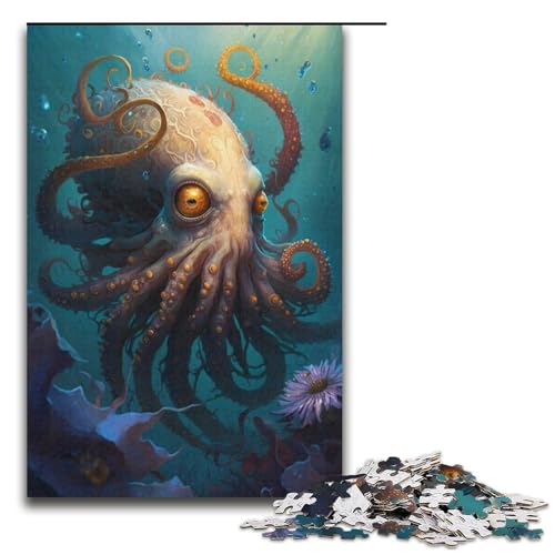 Puzzle für Erwachsene, 1000 Teile, Fantasy-Oktopus-Puzzle, Spiele, Spielzeug, Geschenk, perfekte Dekoration (Größe 38 x 26 cm) von LLONGKT