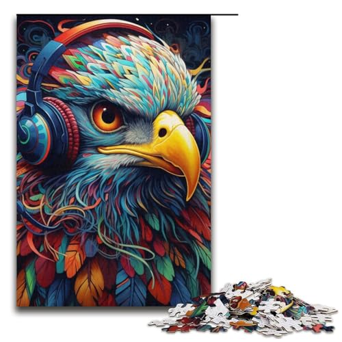 Puzzle für Erwachsene, 1000 Teile, Farbadler-Spielzeug, Denkspiel, einzigartiges Herausforderungsspiel, Größe 38 x 26 cm von LLONGKT