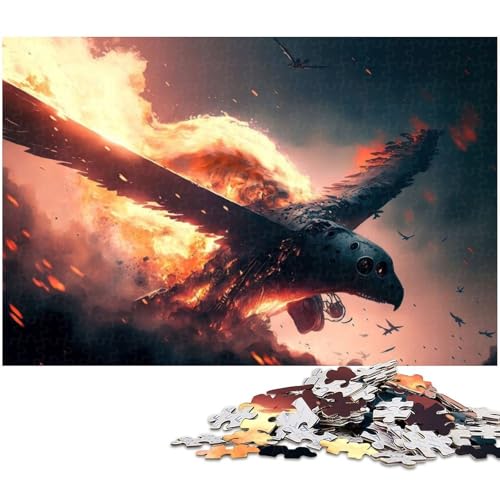 Puzzle für Erwachsene, 1000 Teile, Flugzeug in Flammen, Eltern-Kind-Interaktion, geeignet für Jugendliche ab 14 Jahren von LLONGKT