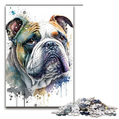 Puzzle für Erwachsene, 1000 Teile, Französische Bulldogge, Familiendekoration, Größe 50 x 75 cm von LLONGKT