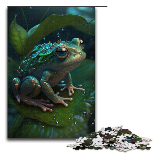 Puzzle für Erwachsene, 1000 Teile, Frosch-Puzzle, Spielzeug, Denkspiel, Geburtstagsgeschenk, Geschenke, Wandkunst (Größe 50 x 75 cm) von LLONGKT