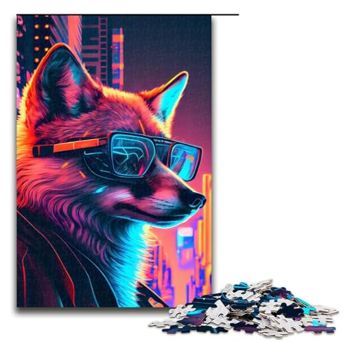 Puzzle für Erwachsene, 1000 Teile, Fuchs-Puzzle, Lernspiele, Heimdekoration, Puzzlegröße 50 x 75 cm von LLONGKT