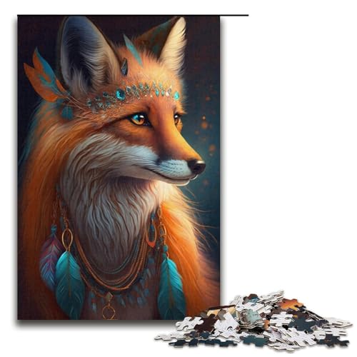 Puzzle für Erwachsene, 1000 Teile, Fuchs-Puzzlespiel, Spielzeug, stärkt die Liebe zwischen Paaren (Größe 38 x 26 cm) von LLONGKT