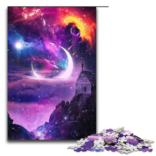 Puzzle für Erwachsene, 1000 Teile, Galaxie, Planeten, Landschaft, Lernspielzeug, geeignet für Paare, Größe 50 x 75 cm von LLONGKT