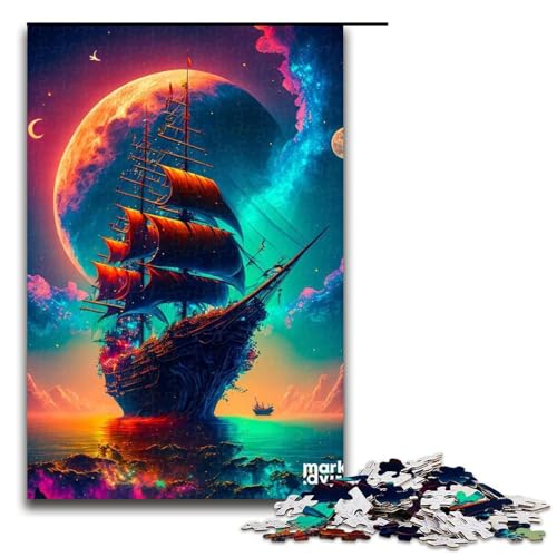 Puzzle für Erwachsene, 1000 Teile, Galaxie-Piratenschiff-Spielzeug, Denkspiel, einzigartiges Herausforderungsspiel, Größe 50 x 75 cm Puzzle für Erwachsene, 1000 Teile, Galaxie-Piratenschiff-Spielzeug, Denkspiel, einzigartiges Herausforderungsspiel, Größe 50 x 75 cm von LLONGKT