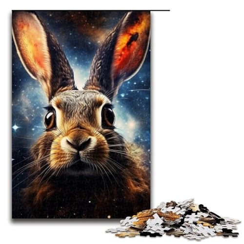 Puzzle für Erwachsene, 1000 Teile, Galaxien, Kaninchen, Puzzle für Erwachsene, Holzpuzzle, Lernspielzeug, Größe 50 x 75 cm von LLONGKT