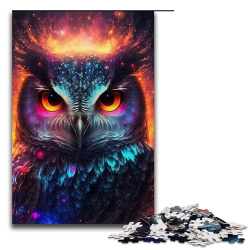 Puzzle für Erwachsene, 1000 Teile, Geister-Eule, Familiendekoration, Größe 50 x 75 cm von LLONGKT