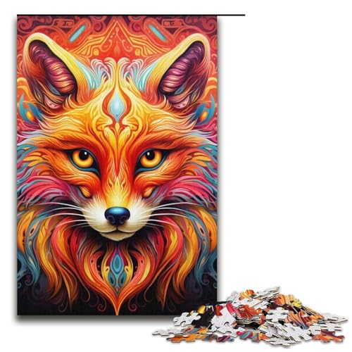 Puzzle für Erwachsene, 1000 Teile, Gelber Fuchs, Spielzeug, Denkspiel, einzigartiges Herausforderungsspiel, Größe 38 x 26 cm von LLONGKT