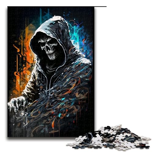 Puzzle für Erwachsene, 1000 Teile, Gemälde „Der Sensenmann“, Puzzle, Spielzeug, Denkspiel, Geburtstagsgeschenk, Geschenke, Wandkunst (Größe 50 x 75 cm) von LLONGKT