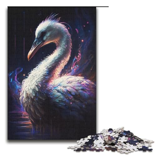 Puzzle für Erwachsene, 1000 Teile, Gemälde eines weißen Schwans, Puzzle, Spielzeug, Denkspiel, Geburtstagsgeschenk, Geschenke, Wandkunst (Größe 38 x 26 cm) von LLONGKT