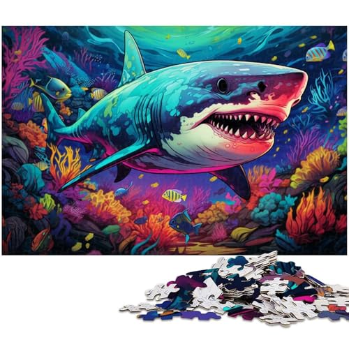 Puzzle für Erwachsene, 1000 Teile, Hai-Spielzeug, Lernspiele, Stressabbau, Geschenk für Geburtstage, Größe 50 x 75 cm Puzzle für Erwachsene, 1000 Teile, Hai-Spielzeug, Lernspiele, Stressabbau, Geschenk für Geburtstage, Größe 50 x 75 cm von LLONGKT