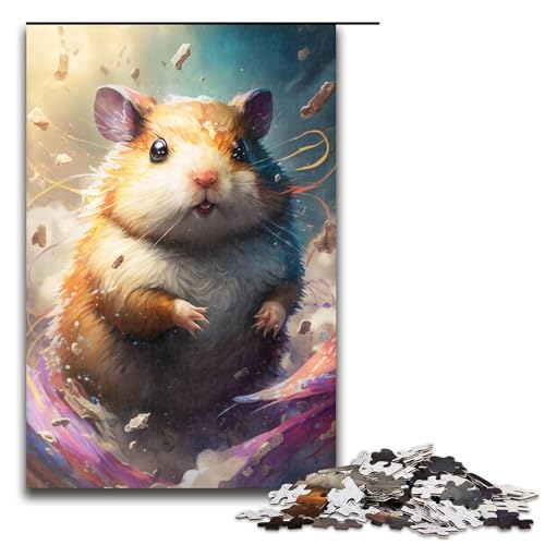 Puzzle für Erwachsene, 1000 Teile, Hamster-Mal-Puzzle, Herausforderung für die Gehirnintelligenz, süchtig machendes Spielzeug (Größe 50 x 75 cm) von LLONGKT