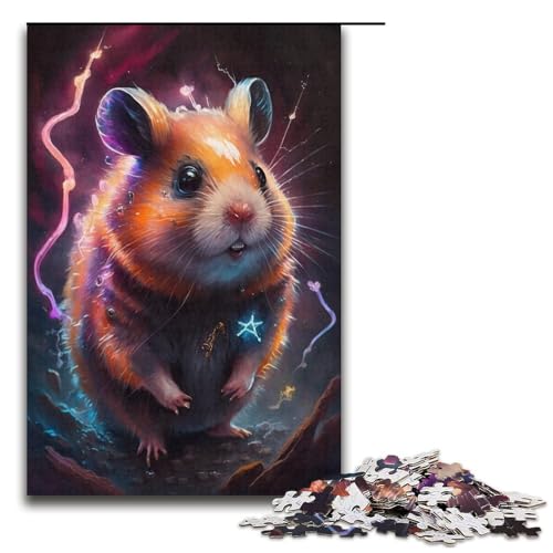 Puzzle für Erwachsene, 1000 Teile, Hamster-Mal-Puzzle, Weihnachts- und Geburtstagsgeschenk, geeignet für Kinder und Jugendliche ab 14 Jahren (Größe 38 x 26 cm) von LLONGKT