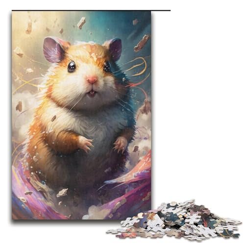 Puzzle für Erwachsene, 1000 Teile, Hamster-Mal-Puzzle, Wichtelgeschenke für Teenager ab 14 Jahren (Größe 38 x 26 cm) von LLONGKT