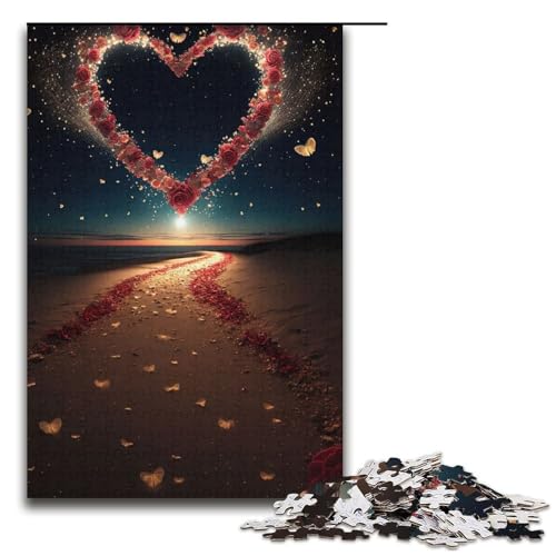 Puzzle für Erwachsene, 1000 Teile, Herz am Strand, Puzzle – anspruchsvolles Spiel, tolles Geschenk für Spiele, geeignet für und Jugendliche ab 14 Jahren, Größe 38 x 26 cm Puzzle für Erwachsene, 1000 Teile, Herz am Strand, Puzzle – anspruchsvolles Spiel, tolles Geschenk für Spiele, geeignet für und Jugendliche ab 14 Jahren, Größe 38 x 26 cm von LLONGKT