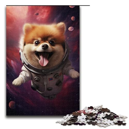 Puzzle für Erwachsene, 1000 Teile, Hund im Weltraum, Puzzle-Spielzeug, Denkspiel, Geburtstagsgeschenk, Geschenke, Wandkunst (Größe 50 x 75 cm) von LLONGKT