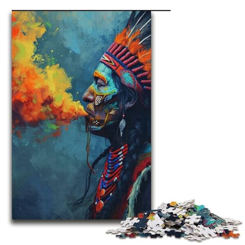 Puzzle für Erwachsene, 1000 Teile, Indianer-Puzzle, Eltern-Kind-Interaktion, geeignet für Jugendliche ab 14 Jahren von LLONGKT