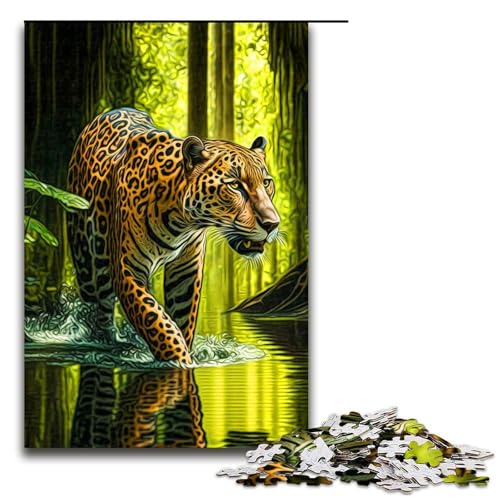 Puzzle für Erwachsene, 1000 Teile, Jaguar-Puzzles für die Heimdekoration, Größe 50 x 75 cm von LLONGKT