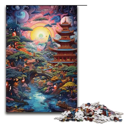 Puzzle für Erwachsene, 1000 Teile, Japanisches Puzzlespiel, Spielzeug, Eltern-Kind-Interaktion, Größe 38 x 26 cm von LLONGKT