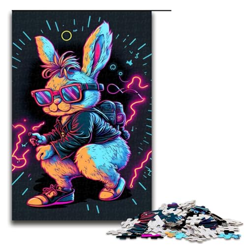 Puzzle für Erwachsene, 1000 Teile, Kaninchen, Neon, Präzisionsschnitt, Geburtstagsgeschenk, Geschenke, Wandkunst, Größe 50 x 75 cm Puzzle für Erwachsene, 1000 Teile, Kaninchen, Neon, Präzisionsschnitt, Geburtstagsgeschenk, Geschenke, Wandkunst, Größe 50 x 75 cm von LLONGKT