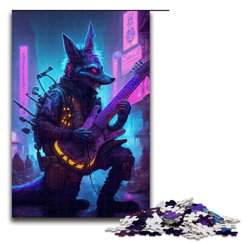 Puzzle für Erwachsene, 1000 Teile, Kaninchen-Gitarren-Tier-Puzzle – anspruchsvolles Spiel, tolles Geschenk für Spiele, geeignet für und Jugendliche ab 14 Jahren, Größe 50 x 75 cm von LLONGKT