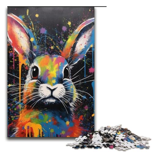 Puzzle für Erwachsene, 1000 Teile, Kaninchen-Graffiti-Mal-Puzzlespiel, ganze Familie, Größe 38 x 26 cm Puzzle für Erwachsene, 1000 Teile, Kaninchen-Graffiti-Mal-Puzzlespiel, ganze Familie, Größe 38 x 26 cm von LLONGKT