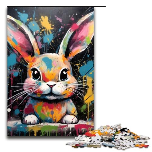 Puzzle für Erwachsene, 1000 Teile, Kaninchen-Graffiti-Mal-Puzzlespiel, ganze Familie, Größe 50 x 75 cm Puzzle für Erwachsene, 1000 Teile, Kaninchen-Graffiti-Mal-Puzzlespiel, ganze Familie, Größe 50 x 75 cm von LLONGKT