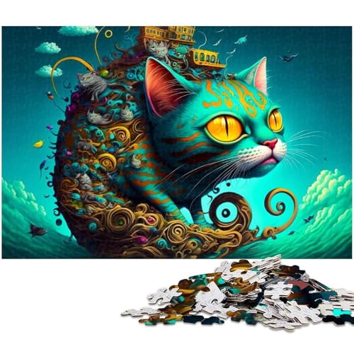 Puzzle für Erwachsene, 1000 Teile, Katze, süßes Tier-Denkspiel, ganze Familie, Größe 50 x 75 cm Puzzle für Erwachsene, 1000 Teile, Katze, süßes Tier-Denkspiel, ganze Familie, Größe 50 x 75 cm von LLONGKT