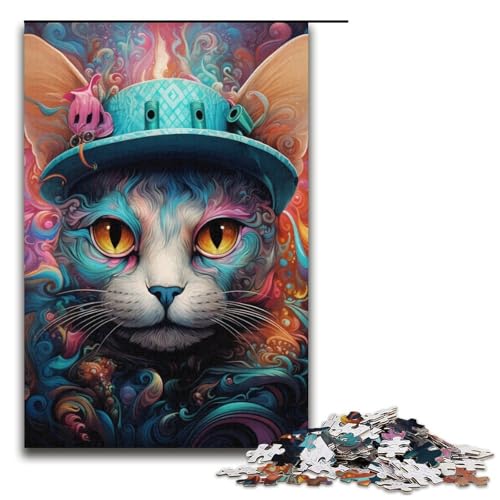 Puzzle für Erwachsene, 1000 Teile, Katzen-Puzzle, Lernspielzeug, geeignet für Paare, Größe 38 x 26 cm von LLONGKT