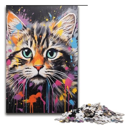 Puzzle für Erwachsene, 1000 Teile, Katzenkunst, Graffiti-Spielzeug, Denkspiel, einzigartiges Herausforderungsspiel, Größe 38 x 26 cm Puzzle für Erwachsene, 1000 Teile, Katzenkunst, Graffiti-Spielzeug, Denkspiel, einzigartiges Herausforderungsspiel, Größe 38 x 26 cm von LLONGKT