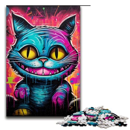 Puzzle für Erwachsene, 1000 Teile, Katzenkunst-Graffiti-Puzzle, Eltern-Kind-Interaktion, geeignet für Jugendliche ab 14 Jahren von LLONGKT