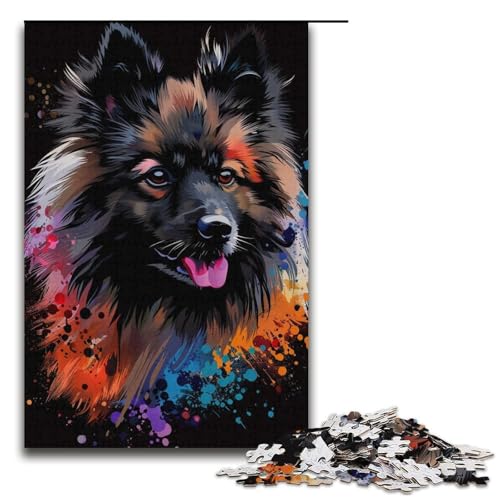 Puzzle für Erwachsene, 1000 Teile, Keeshond-Hundekunst, Eltern-Kind-Interaktion, geeignet für Jugendliche ab 14 Jahren von LLONGKT