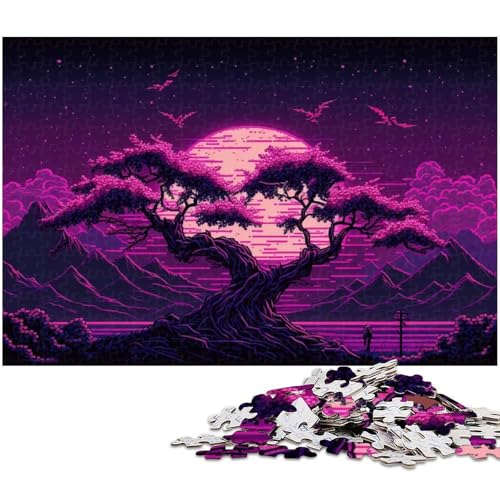 Puzzle für Erwachsene, 1000 Teile, Kirschblütenlandschaft. Anspruchsvolles Spiel, ganze Familie, Größe 38 x 26 cm von LLONGKT