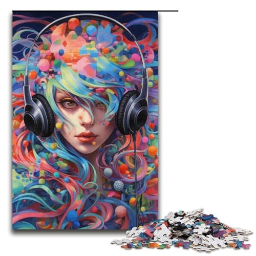 Puzzle für Erwachsene, 1000 Teile, Kopfhörer, Anime-Mädchen, schwieriges Puzzle, perfekte Dekoration für und Teenager ab 14 Jahren, Größe 38 x 26 cm Puzzle für Erwachsene, 1000 Teile, Kopfhörer, Anime-Mädchen, schwieriges Puzzle, perfekte Dekoration für und Teenager ab 14 Jahren, Größe 38 x 26 cm von LLONGKT