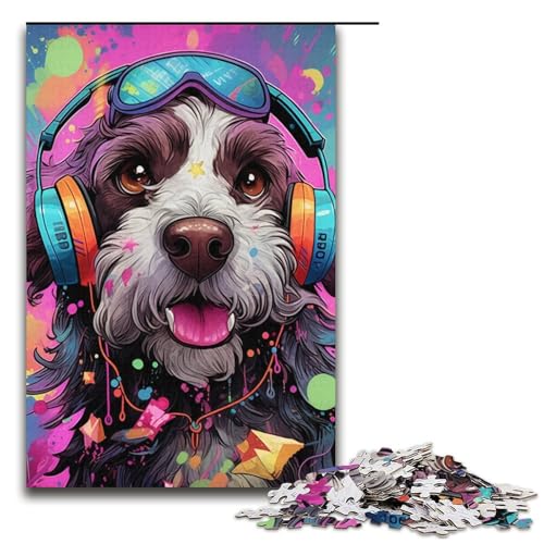 Puzzle für Erwachsene, 1000 Teile, Kopfhörer, Hund, DIY-Puzzle, Spielzeug, Familienspiel, Stressabbau, schwierige Herausforderung, Puzzlegröße 38 x 26 cm Puzzle für Erwachsene, 1000 Teile, Kopfhörer, Hund, DIY-Puzzle, Spielzeug, Familienspiel, Stressabbau, schwierige Herausforderung, Puzzlegröße 38 x 26 cm von LLONGKT