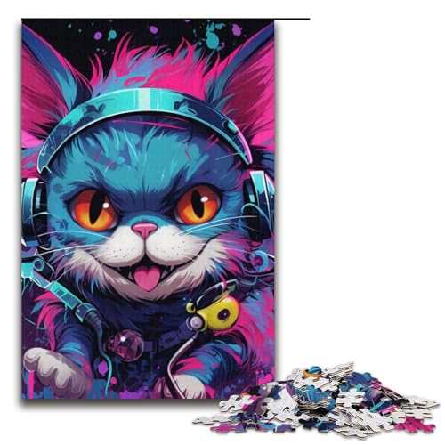 Puzzle für Erwachsene, 1000 Teile, Kopfhörer, Hund, Familienaktivitätspuzzle, stärkt die Liebe zwischen Paaren, Größe 38 x 26 cm Puzzle für Erwachsene, 1000 Teile, Kopfhörer, Hund, Familienaktivitätspuzzle, stärkt die Liebe zwischen Paaren, Größe 38 x 26 cm von LLONGKT