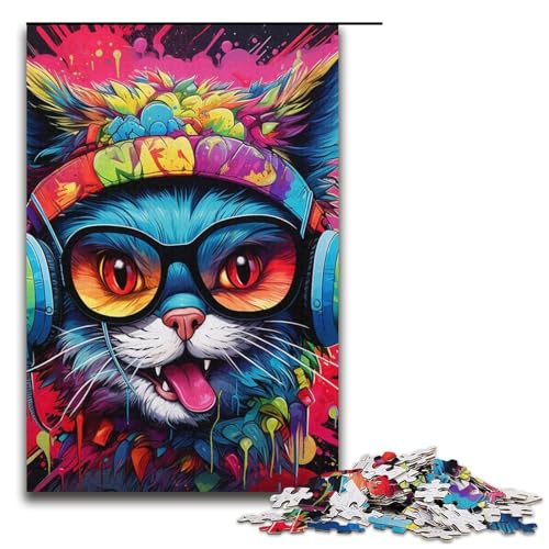 Puzzle für Erwachsene, 1000 Teile, Kopfhörer, Hund, Lernspiele für Zuhause, DIY-Spielzeug, Stressabbau, Staycation, Zeit totschlagen, Größe 38 x 26 cm Puzzle für Erwachsene, 1000 Teile, Kopfhörer, Hund, Lernspiele für Zuhause, DIY-Spielzeug, Stressabbau, Staycation, Zeit totschlagen, Größe 38 x 26 cm von LLONGKT
