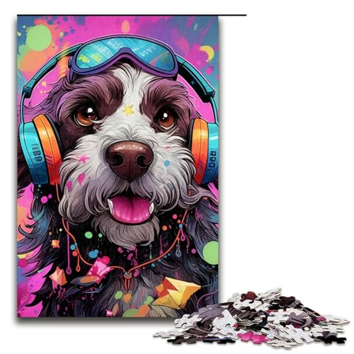 Puzzle für Erwachsene, 1000 Teile, Kopfhörer, Hunde-Puzzle, Lernspielzeug, geeignet für Paare, Größe 50 x 75 cm Puzzle für Erwachsene, 1000 Teile, Kopfhörer, Hunde-Puzzle, Lernspielzeug, geeignet für Paare, Größe 50 x 75 cm von LLONGKT