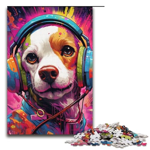 Puzzle für Erwachsene, 1000 Teile, Kopfhörer, Hundespielzeug, Denkspiel, einzigartiges Herausforderungsspiel, Größe 38 x 26 cm Puzzle für Erwachsene, 1000 Teile, Kopfhörer, Hundespielzeug, Denkspiel, einzigartiges Herausforderungsspiel, Größe 38 x 26 cm von LLONGKT