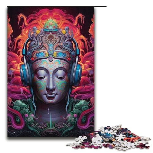 Puzzle für Erwachsene, 1000 Teile, Kopfhörer-Buddha-Statue, DIY-Puzzle, Spielzeug, Familienspiel, Stressabbau, schwierige Herausforderung, Puzzlegröße 38 x 26 cm Puzzle für Erwachsene, 1000 Teile, Kopfhörer-Buddha-Statue, DIY-Puzzle, Spielzeug, Familienspiel, Stressabbau, schwierige Herausforderung, Puzzlegröße 38 x 26 cm von LLONGKT