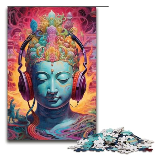 Puzzle für Erwachsene, 1000 Teile, Kopfhörer-Buddha-Statue, DIY-Puzzle, Spielzeug, Familienspiel, Stressabbau, schwierige Herausforderung, Puzzlegröße 50 x 75 cm Puzzle für Erwachsene, 1000 Teile, Kopfhörer-Buddha-Statue, DIY-Puzzle, Spielzeug, Familienspiel, Stressabbau, schwierige Herausforderung, Puzzlegröße 50 x 75 cm von LLONGKT