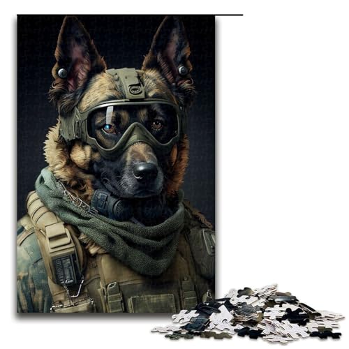 Puzzle für Erwachsene, 1000 Teile, Kriegshund-Puzzles für die Heimdekoration, Größe 50 x 75 cm von LLONGKT