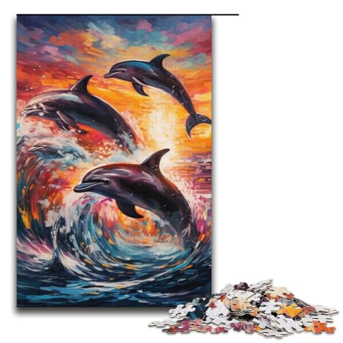 Puzzle für Erwachsene, 1000 Teile, Kunst, Delfinspielzeug, Denkspiel, einzigartiges Herausforderungsspiel, Größe 38 x 26 cm Puzzle für Erwachsene, 1000 Teile, Kunst, Delfinspielzeug, Denkspiel, einzigartiges Herausforderungsspiel, Größe 38 x 26 cm von LLONGKT