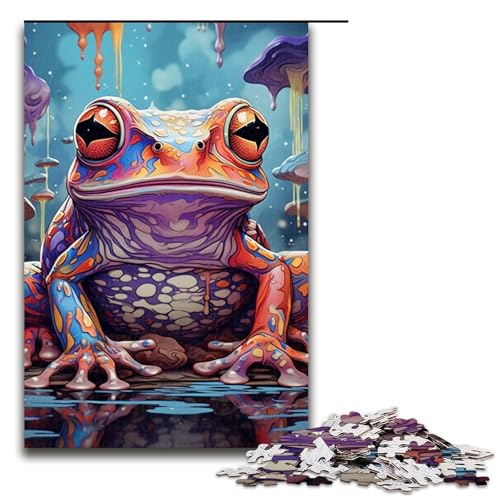 Puzzle für Erwachsene, 1000 Teile, Kunst, Tier, Frosch, Puzzle für Erwachsene, Holzpuzzle, Lernspielzeug, Größe 50 x 75 cm von LLONGKT