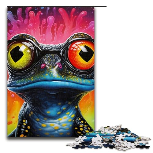 Puzzle für Erwachsene, 1000 Teile, Kunst, Tier, Frosch, Puzzle für Lernspiele, Herausforderung, Spielzeug, Geschenke für Freunde und Familie, Größe 50 x 75 cm Puzzle für Erwachsene, 1000 Teile, Kunst, Tier, Frosch, Puzzle für Lernspiele, Herausforderung, Spielzeug, Geschenke für Freunde und Familie, Größe 50 x 75 cm von LLONGKT