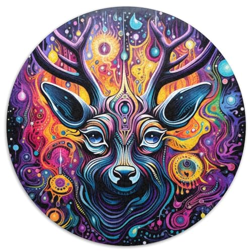 Puzzle für Erwachsene, 1000 Teile, Kunst-Elch-Puzzle aus Pappe, ideales Weihnachts- oder Geburtstagsgeschenk, Partyspiel-Spielzeug (Größe 67,5 x 67,5 cm) von LLONGKT