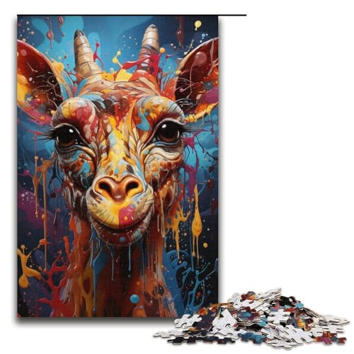 Puzzle für Erwachsene, 1000 Teile, Kunst-Giraffe, Eltern-Kind-Interaktion, geeignet für Jugendliche ab 14 Jahren von LLONGKT