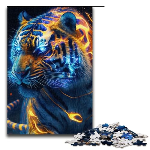 Puzzle für Erwachsene, 1000 Teile, Kunst-Tiger-Puzzle, Holzpuzzle, Heimdekoration, Größe 50 x 75 cm Puzzle für Erwachsene, 1000 Teile, Kunst-Tiger-Puzzle, Holzpuzzle, Heimdekoration, Größe 50 x 75 cm von LLONGKT