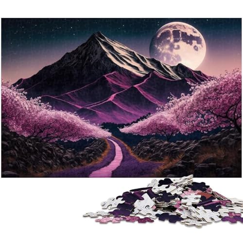 Puzzle für Erwachsene, 1000 Teile, Lavendel, Berg Fuji, Lernspielzeug, Familienspiele, verbessert das Gedächtnis, Größe 38 x 26 cm von LLONGKT
