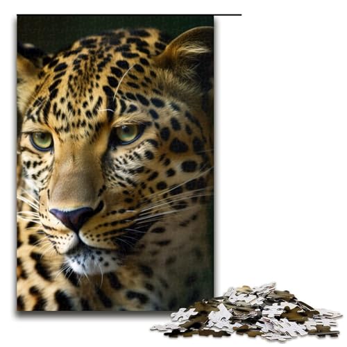 Puzzle für Erwachsene, 1000 Teile, Leoparden-Puzzle für die Heimdekoration, Größe 50 x 75 cm von LLONGKT